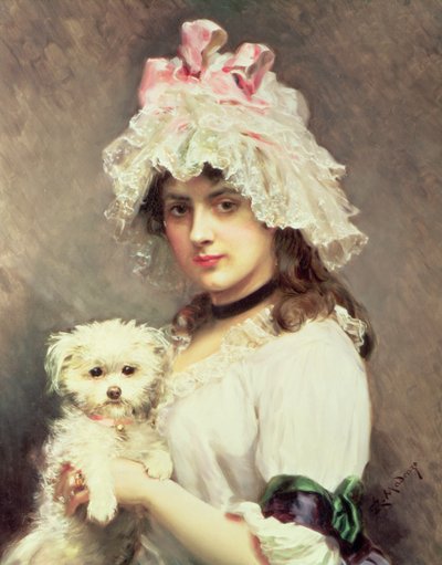 Girl with a Lap Dog by Federico de Madrazo y Kuntz